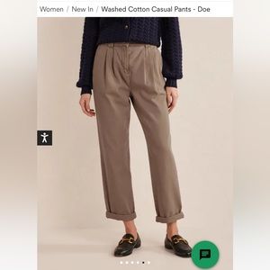 Boden washed cotton casual pants 10L NWT